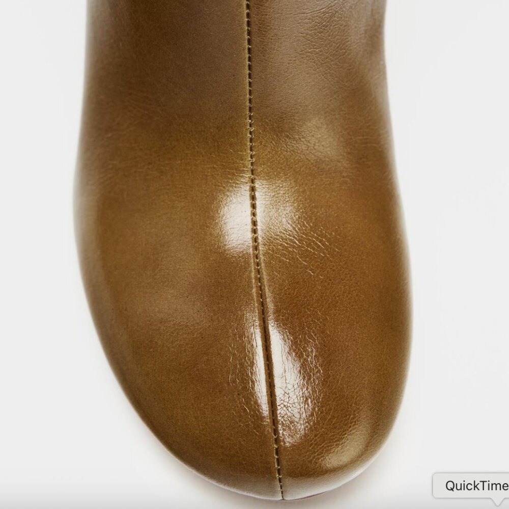 ZARA Heeled Leather Knee-High Boots – New w/ Tags – Size EU 38 / US 7.5 🤎 - Picture 13 of 14